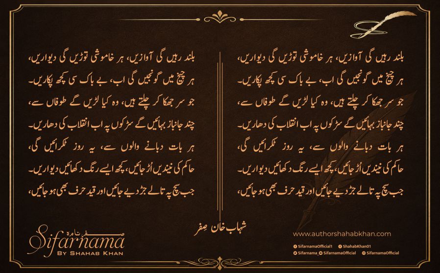 Aawazain Urdu Poetry By Shahab Khan 'Sifar'