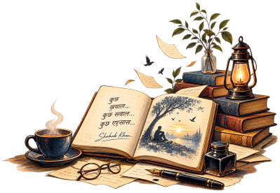 Stories, books and imagination illustration